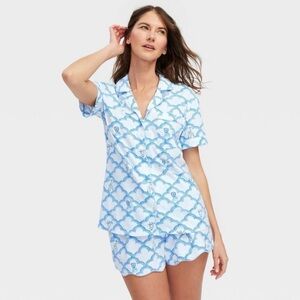 Roller Rabbit Blue Cloud Print Pajama Set